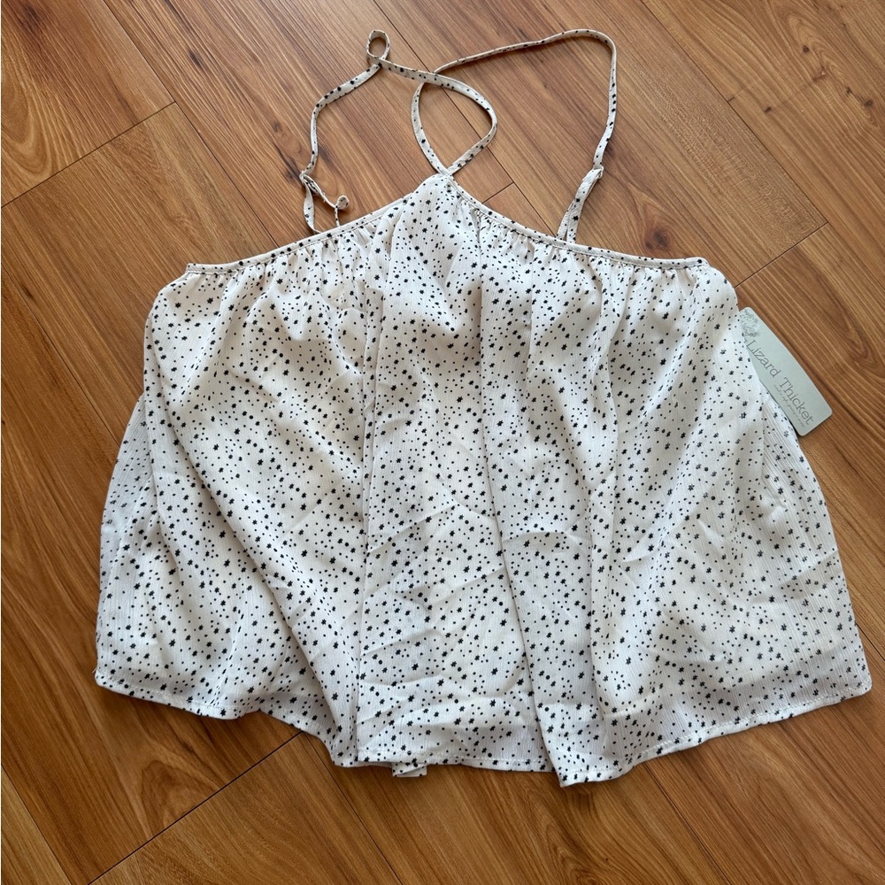 Anna Grace White and Black Polka Dot Tank Top
